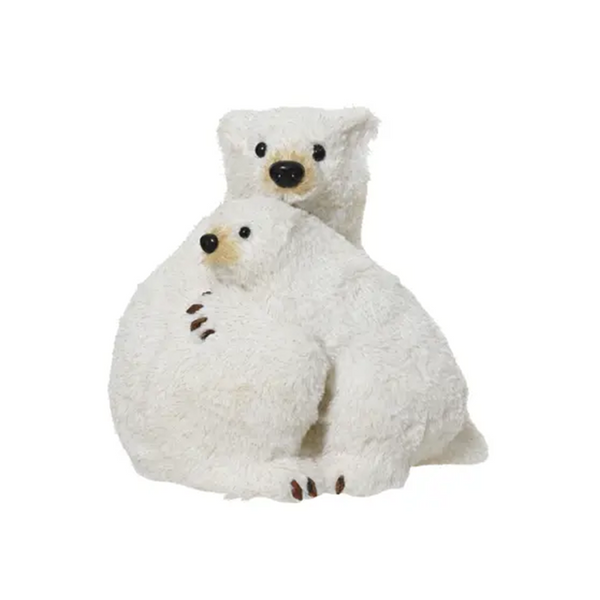 Ours polaire avec bébé crème et or