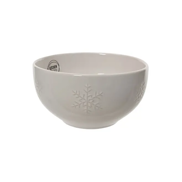 White ceramic snowflake bowl
