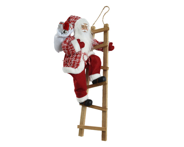 Père Noël sur echelle décoratif