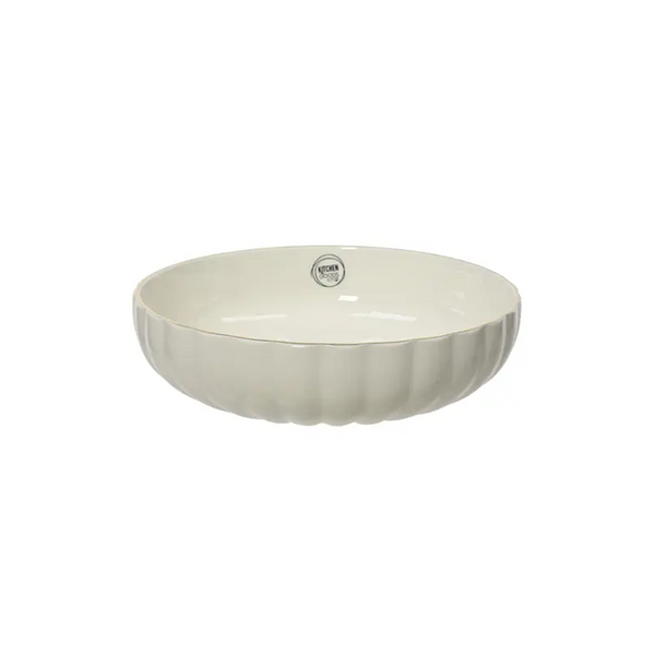 Cream porcelain wavy bowl