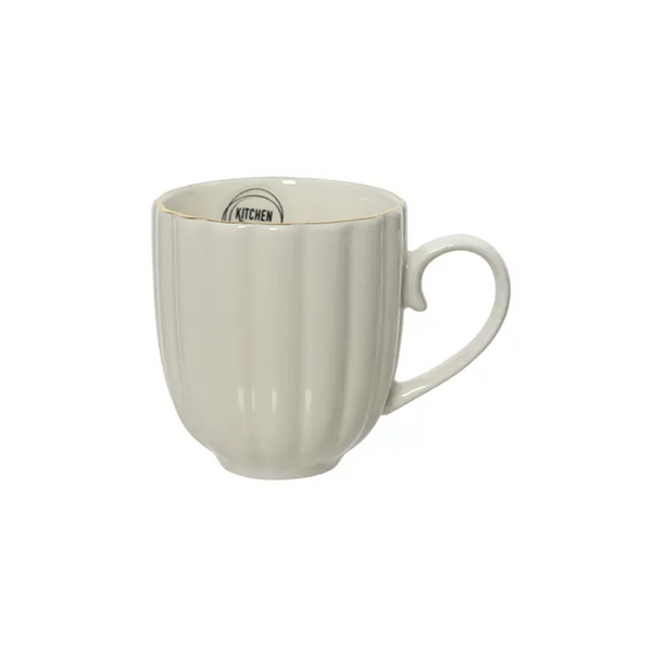 Cream porcelain rippled mug