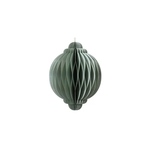 Ornement boule oignon en papier menthe 4.5"