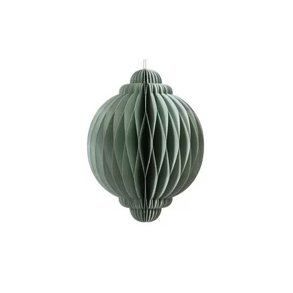 Ornement boule oignon en papier menthe 6"