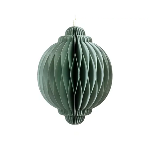 Ornement boule oignon en papier menthe 12"