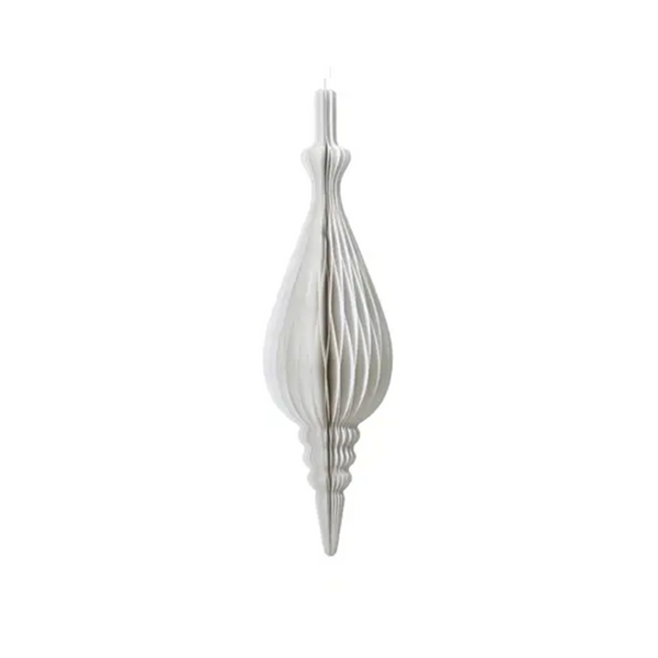 Ornement goutte en papier blanc 8.5"