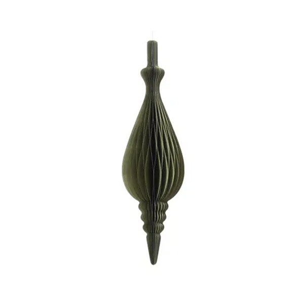 Ornement goutte en papier vert 8.5"