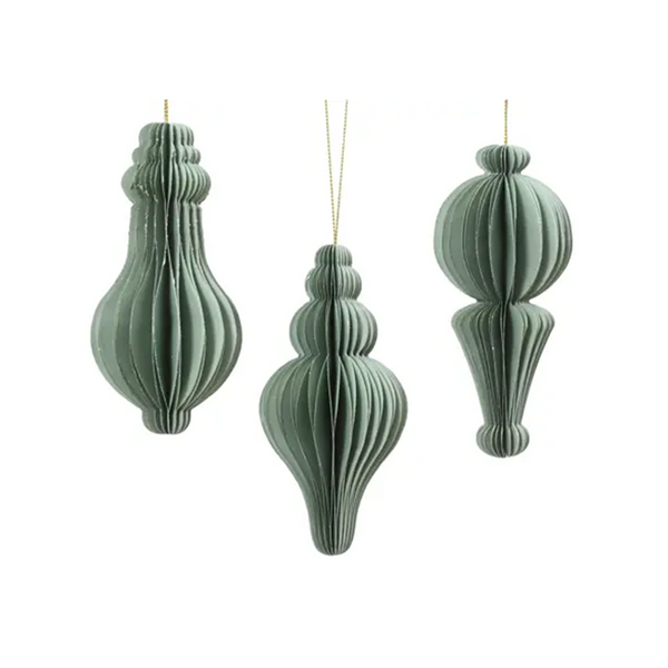 Ornement fait en papier menthe assortie 2"