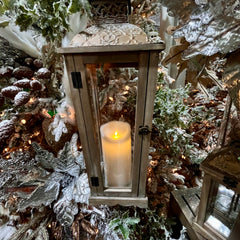 FSC wood lantern bronze 22 cm x 63.5 cm