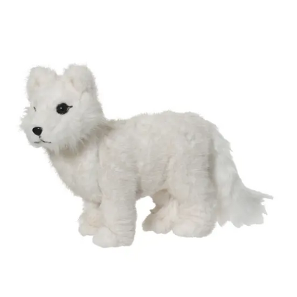 Renard debout en fausse fourrure blanche 5"
