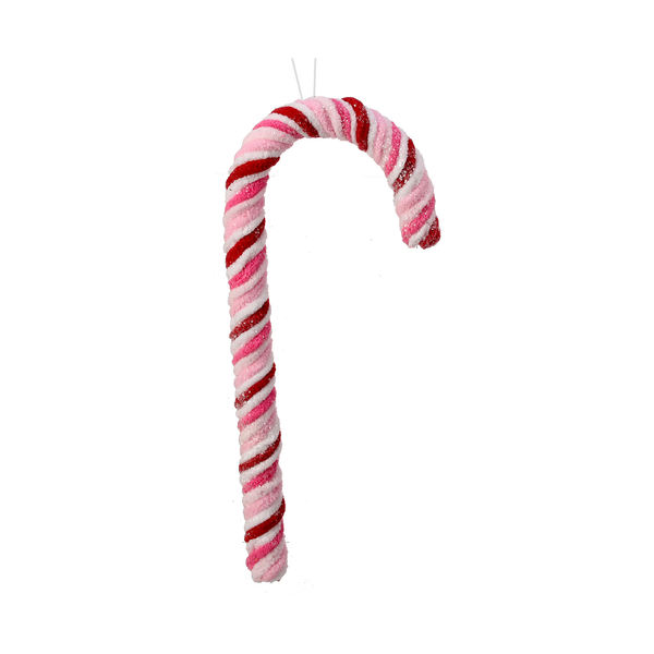 Red and Pink Sweet Chenille Candy Cane 11.5"