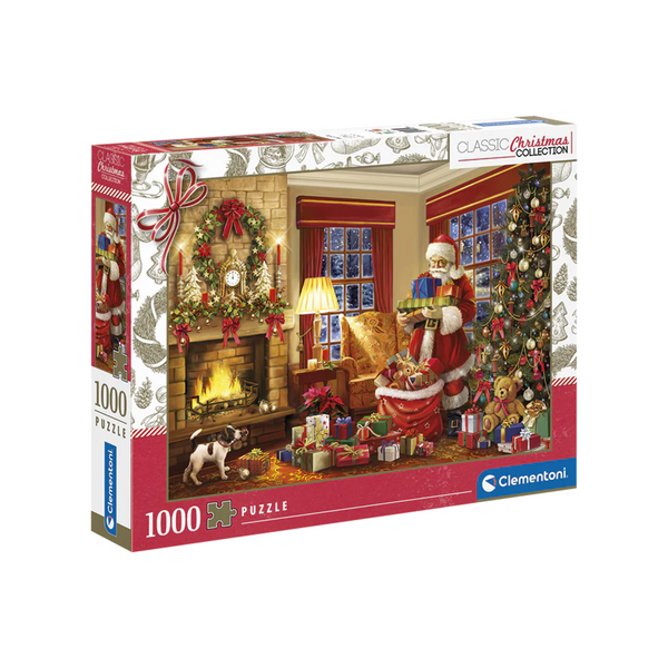 Clementoni Puzzle 1000 pièces – La visite du Père Noël