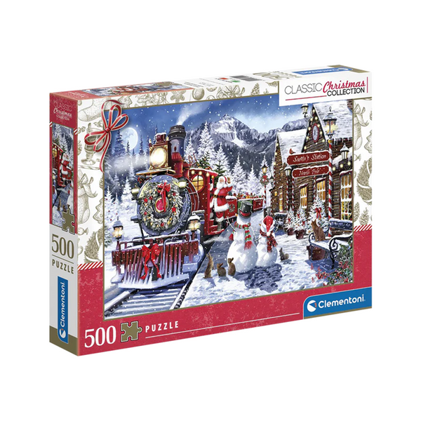 Clementoni Puzzle 500 pièces – Train de Noël