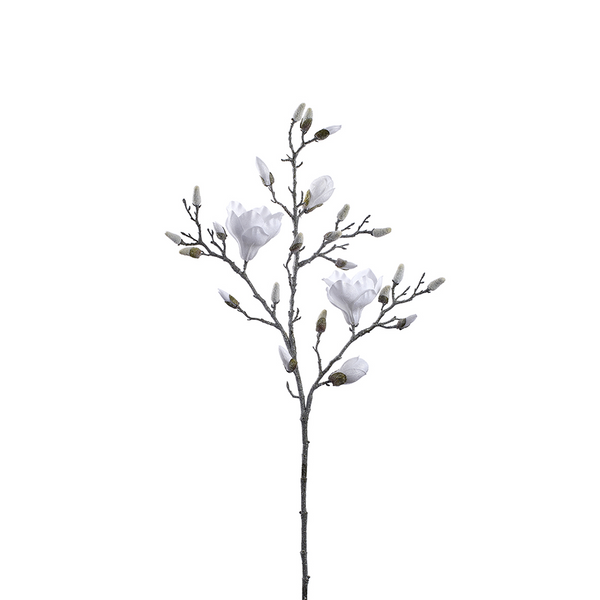 Tige de magnolia blanche pailletée 40''
