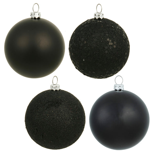 Boules incassables noires assorties 3" boîte de 16 unités