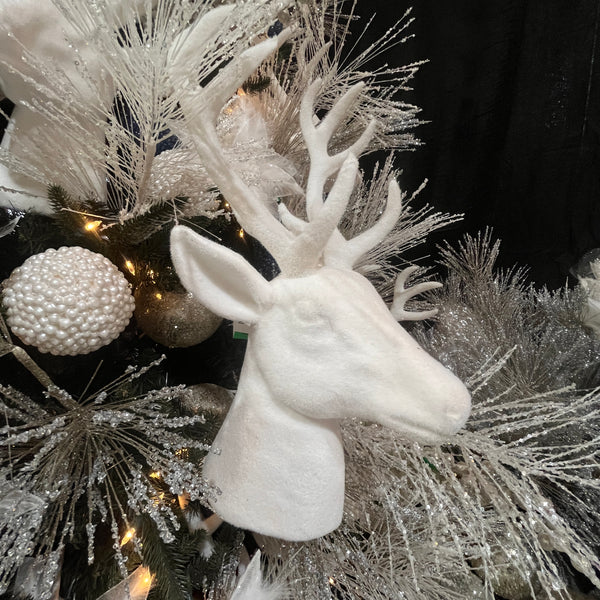 Tête de cerf blanche 19,25"