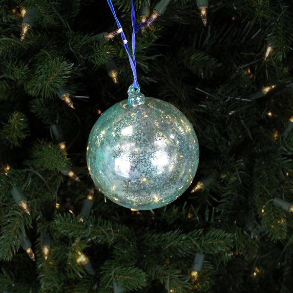 Boule en verre mercure céladon