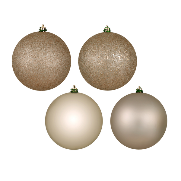 Boules incassables couleur avoine assorties 3" boîte de 16 unités