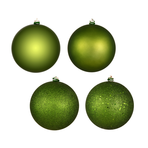 Boules incassables vert génévrier assorties 3" boîte de 16 unités