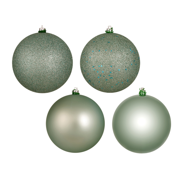 Boules incassables vert menthe assorties 3" boîte de 16 unités