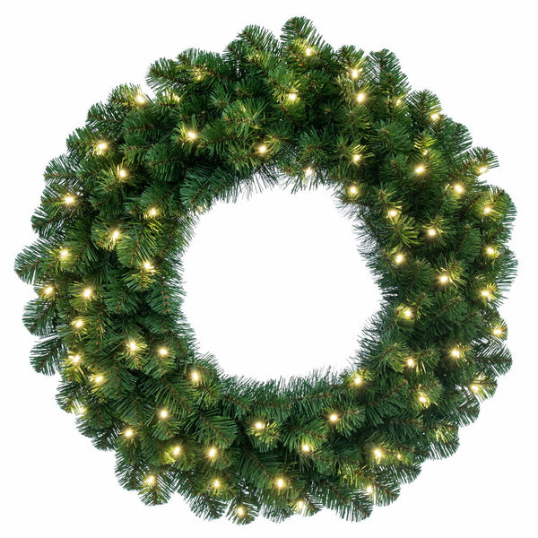 Couronne artificielle de sapin Douglas 30" avec 70 lumières