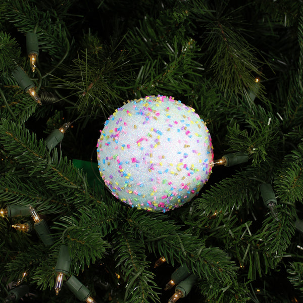 Boule décor bonbon bleu clair 3,9''