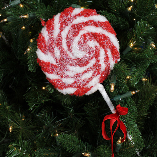 Tige de sucette bonbon rouge et blanc 19''