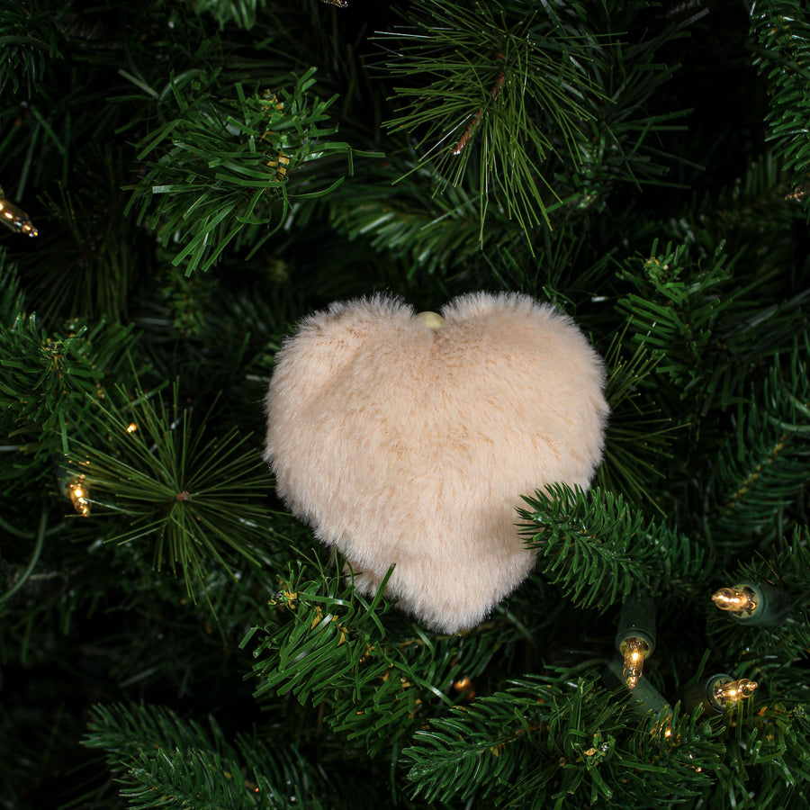 4'' Faux Fur Fabric Heart Ornament