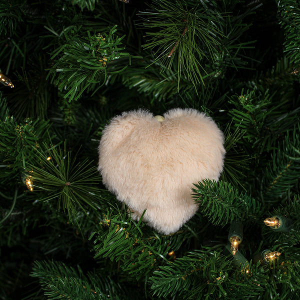 4'' Faux Fur Fabric Heart Ornament