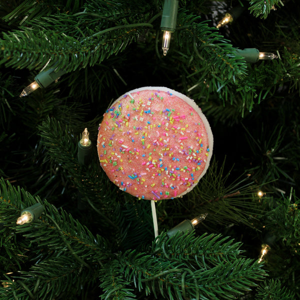 Pick bonbon macaron rose 12''