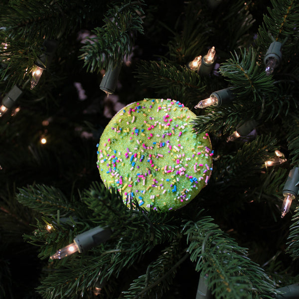 Ornement macaron bonbon vert 3,5''
