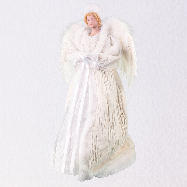 Cime ange fausse fourrure blanche 24''