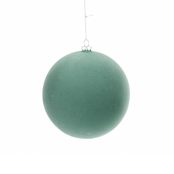 Boule ornementale vert givré
