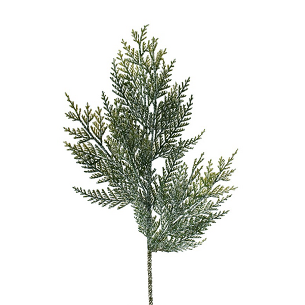 Tige de cèdre vert glacé 19"