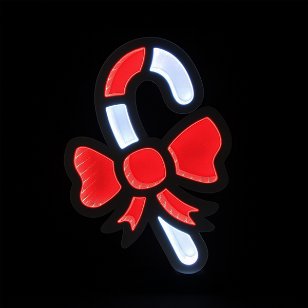 Canne de bonbon à suspendre LED Infinity rouge blanc froid 17.75"
