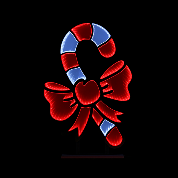 Canne de bonbon à suspendre LED Infinity rouge blanc froid 26"