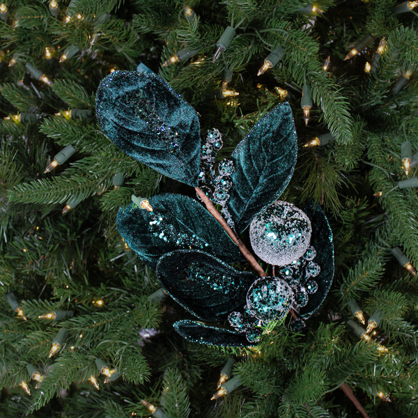 Emerald Green Velvet Berry Stem 25.5