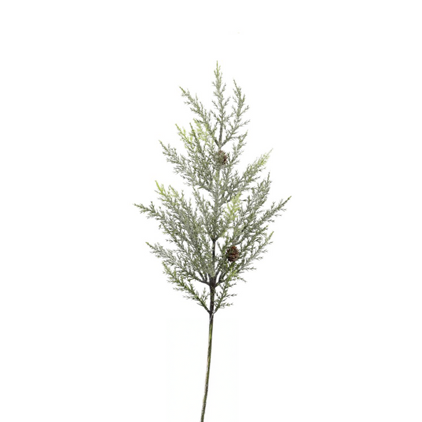 Tige de cèdre givrée vert givré 25"