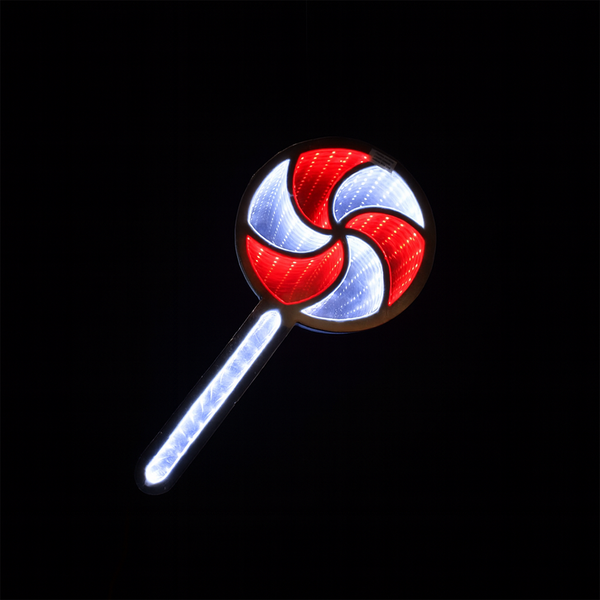 Sucette illuminée blanc rouge 15.75"