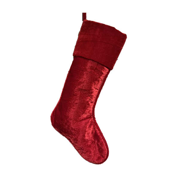 Bas de Noël en velours rouge