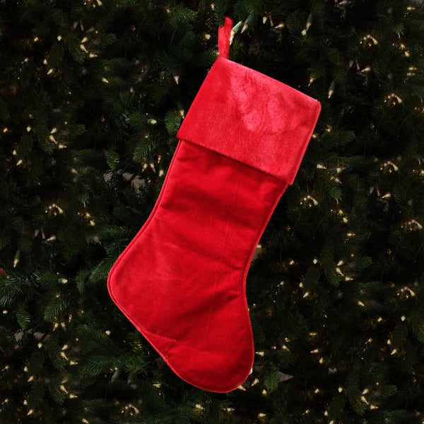 Bas de Noël en velours rouge