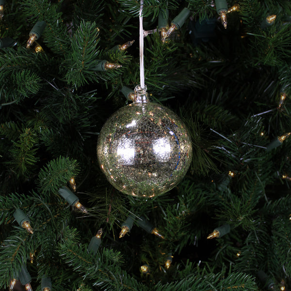 Boule en verre mercure argent vintage 4"