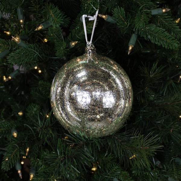 Boule en verre mercure argent vintage 6"