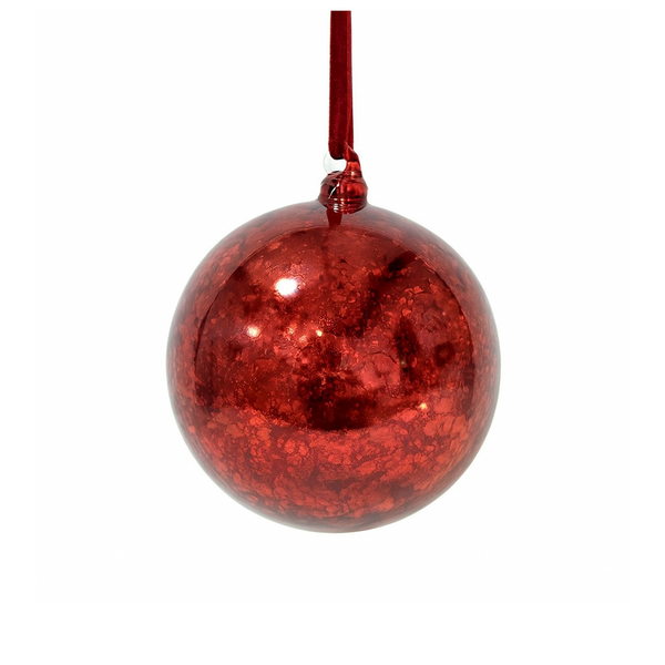 Boule en verre bordeaux vintage
