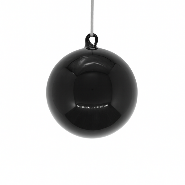 Boule en verre noir brillant