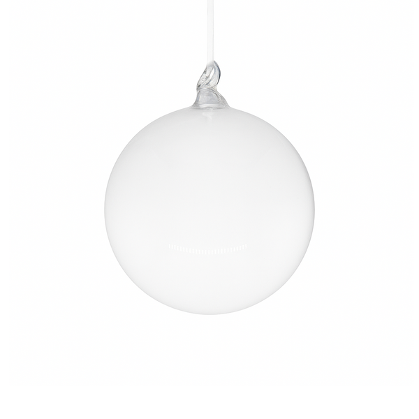 Boule en verre blanc brillant