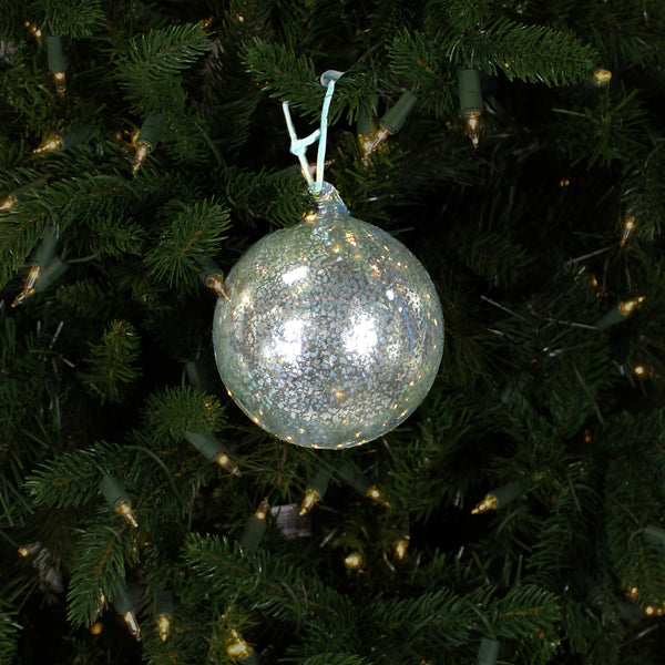 Boule en verre mercure bleu Delft