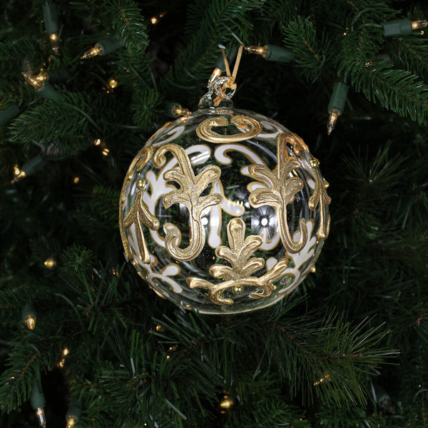 Gold/clear glass ball