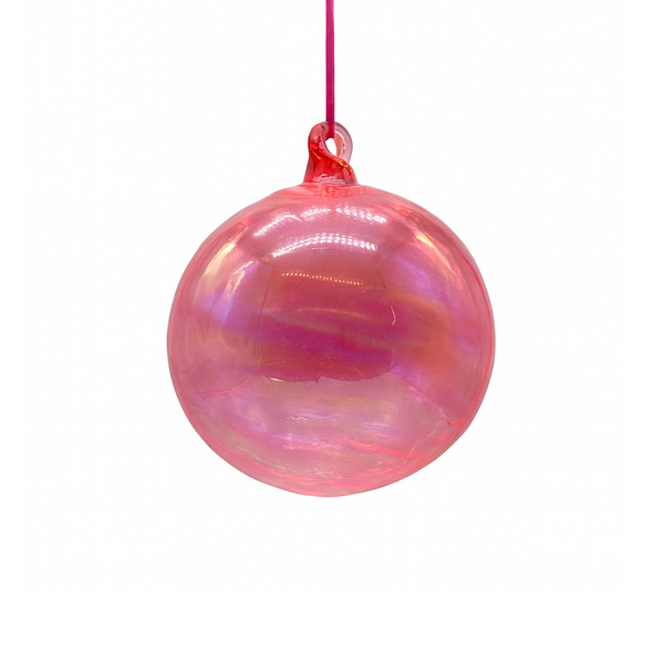 Boule en verre rose vif
