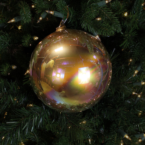 Boule en verre irisé cuivre