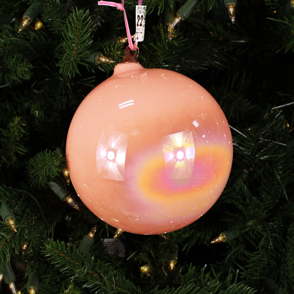 Boule en verre irisé corail
